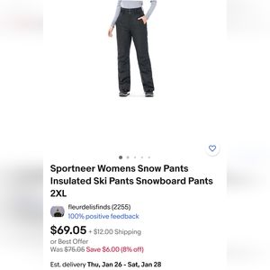 Women's Sportneer insulated snow pants
